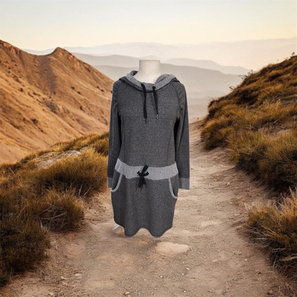 Freedom Trail By Kyodan Hoodie Pockets Drawstring Size Large Gray Dress